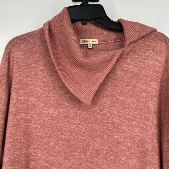 Democracy Oversized Cowl Neck Sweater Pink Slouchy Zipper Detail Size M - Picture 2 of 10